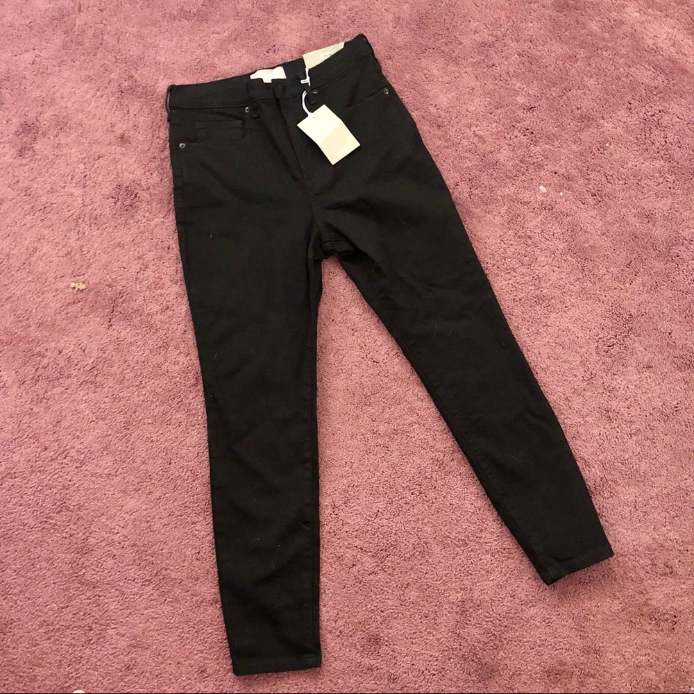 Size 30 NWT EVERLANE BLACK HIGH RISE SKINNY JEANS ANKLE LENGTH NEVER WORN